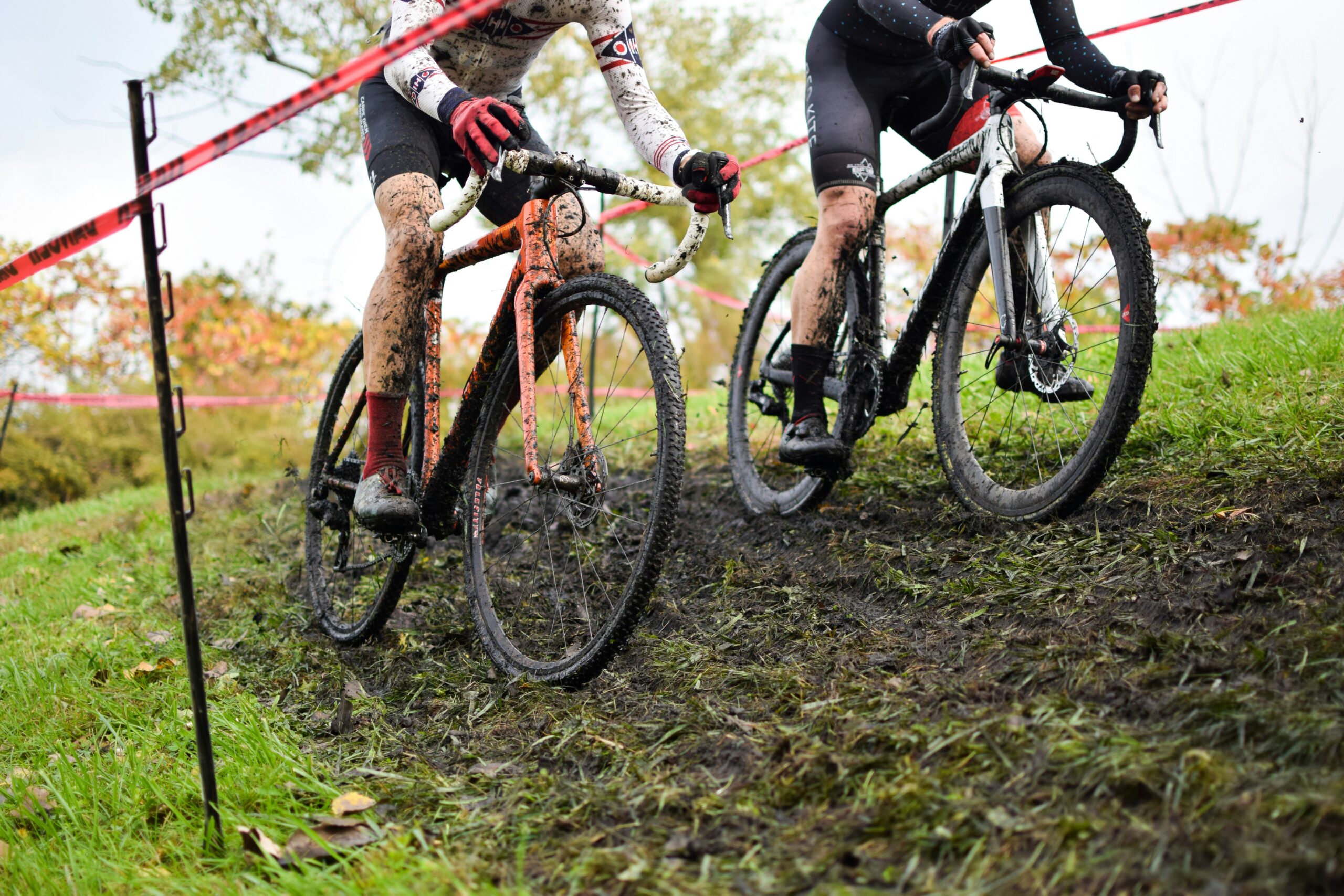 a muddy cyclocross race 
