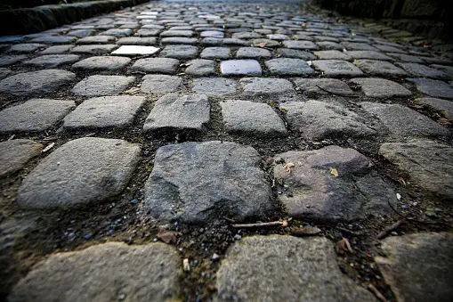 Typical flemish cobblestone